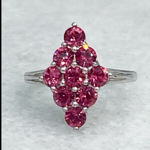 VALUE BUY Swarovski Rose Crystal Silver Ring Sz 6